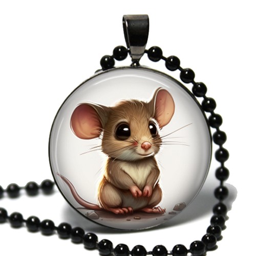 Cute little mouse glass top - mouse,